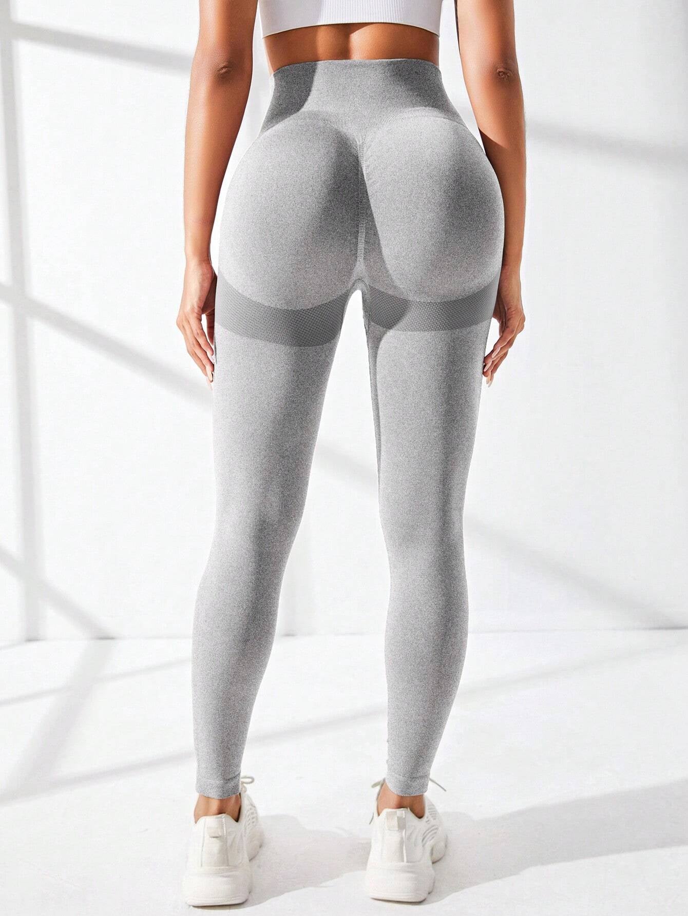 Easithlete Yoga Leggings Seamless High Stretch Tummy Control Scrunch Butt Active Tights with Wideband Waist