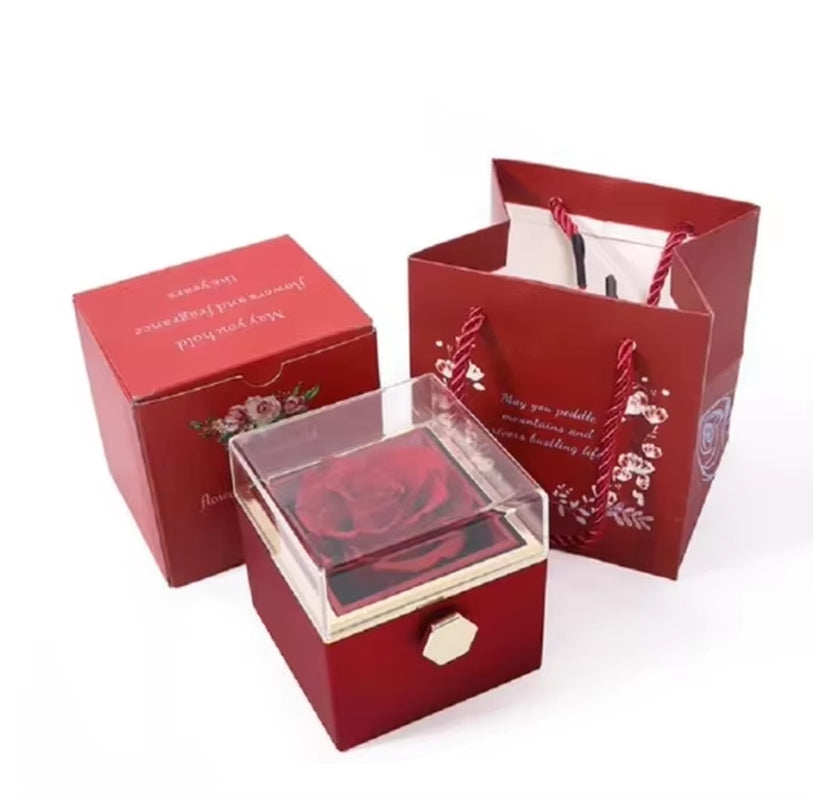 Bestselling Crazy Deals！ Rose Box Engraved Heart Necklace, Eternally Preserved, Dropshipping