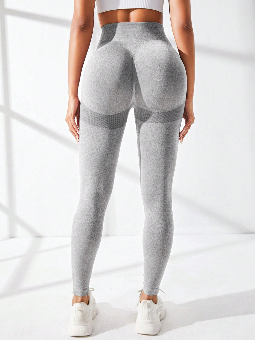 Easithlete Yoga Leggings Seamless High Stretch Tummy Control Scrunch Butt Active Tights with Wideband Waist