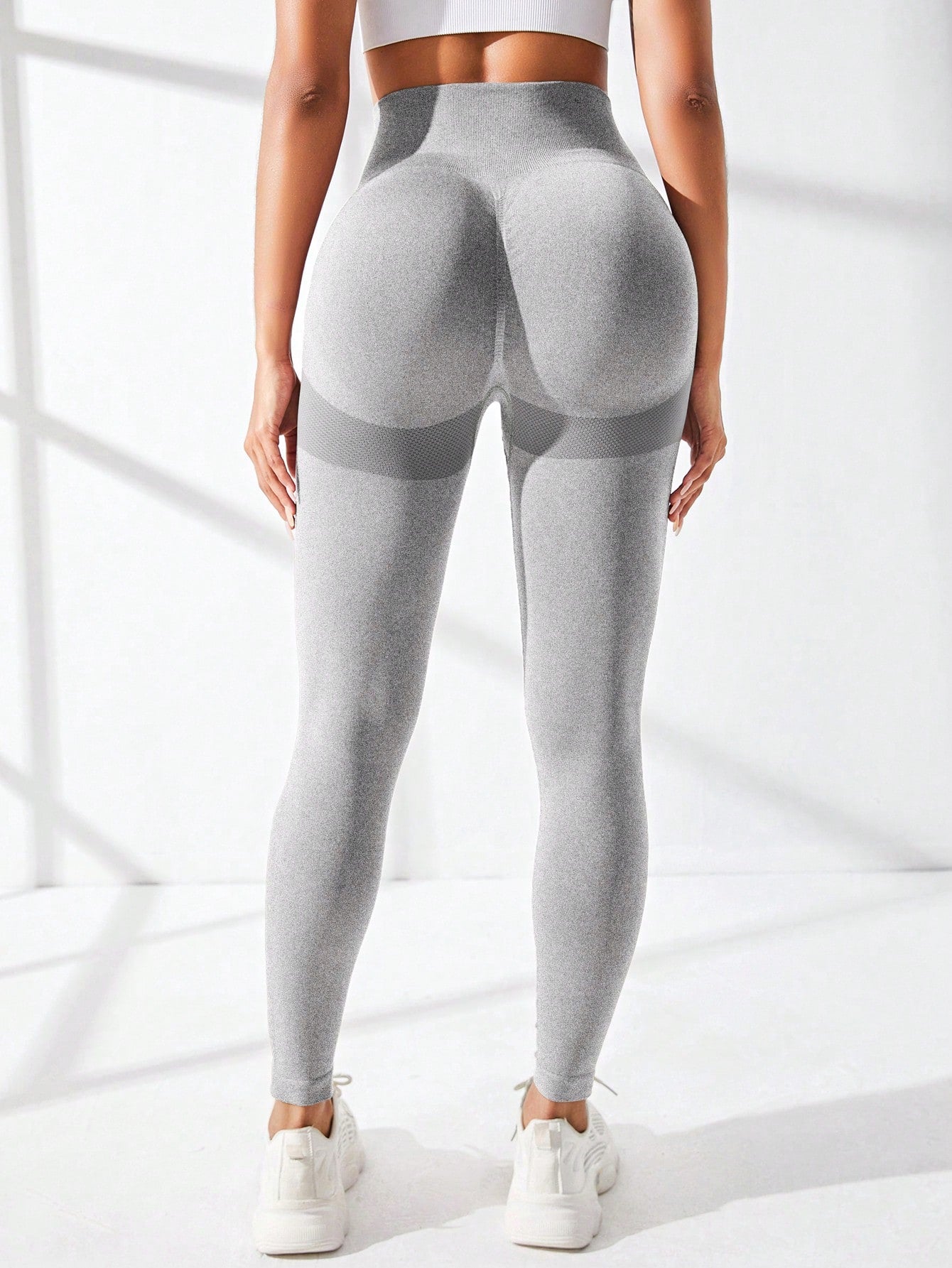 Easithlete Yoga Leggings Seamless High Stretch Tummy Control Scrunch Butt Active Tights with Wideband Waist